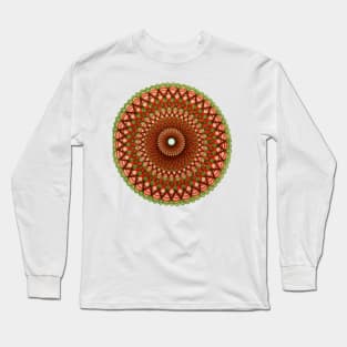 Mandala--Green and Red Long Sleeve T-Shirt